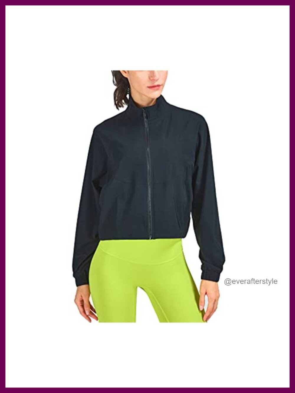 Women's UPF 50+ Athletic Running Zip Up Cropped Jacket